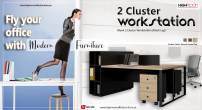 Office Workstation Desk - 2 Cluster Workstation - Highmoon O - Dubai-Furniture